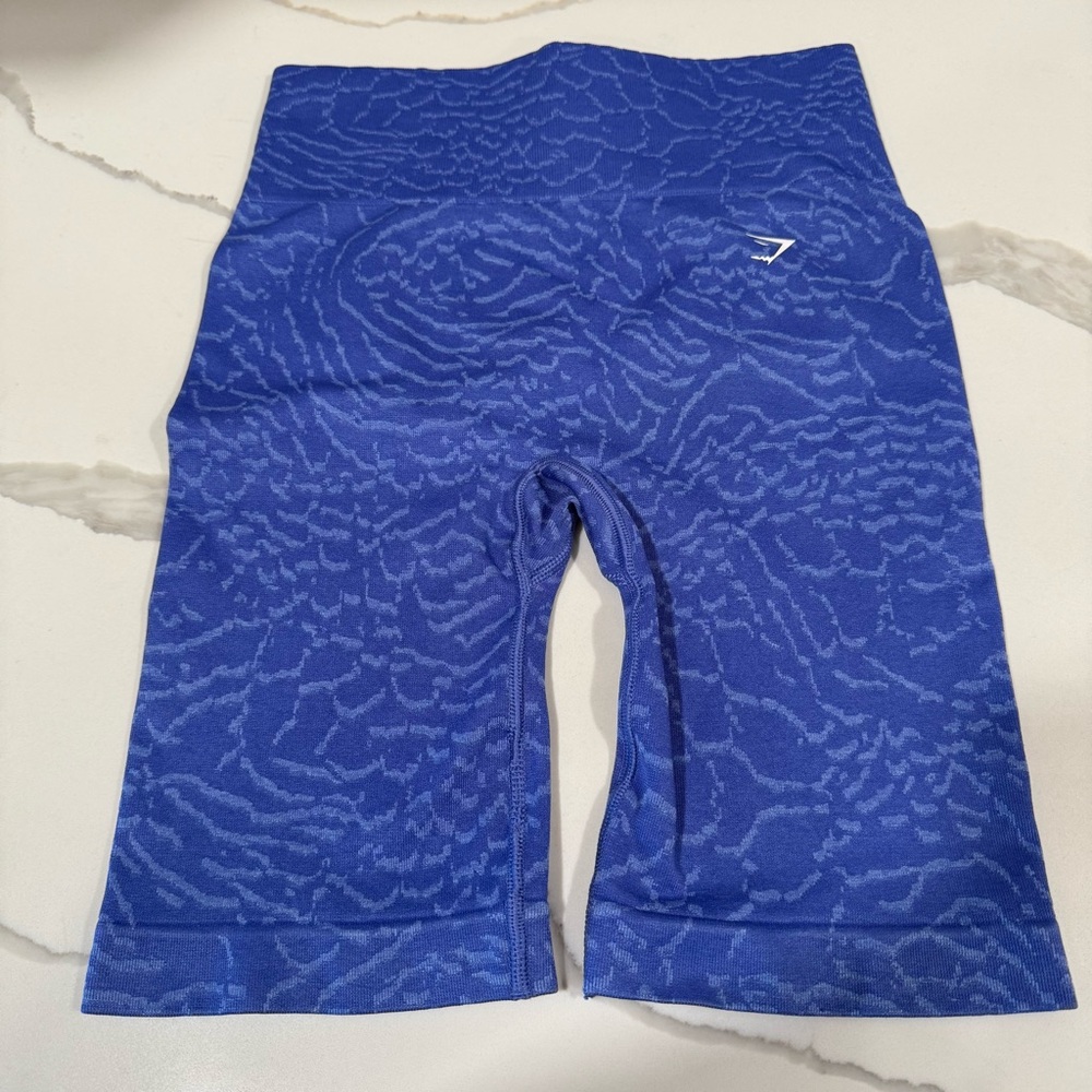 Gymshark Women’s Shorts Blue 8” Inseam Size Medium High Waist yoga cycling